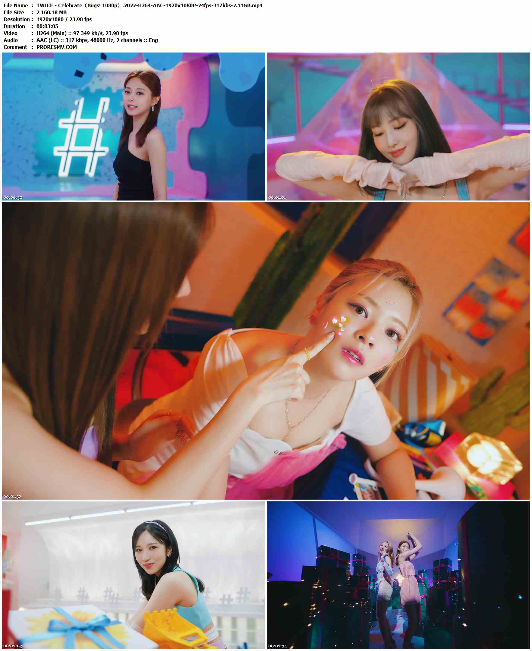 TWICE - Celebrate（Bugs! 1080p）.2022-H264-AAC-1920x1080P-24fps-317kbs-2.11GB官方MV_高清MV